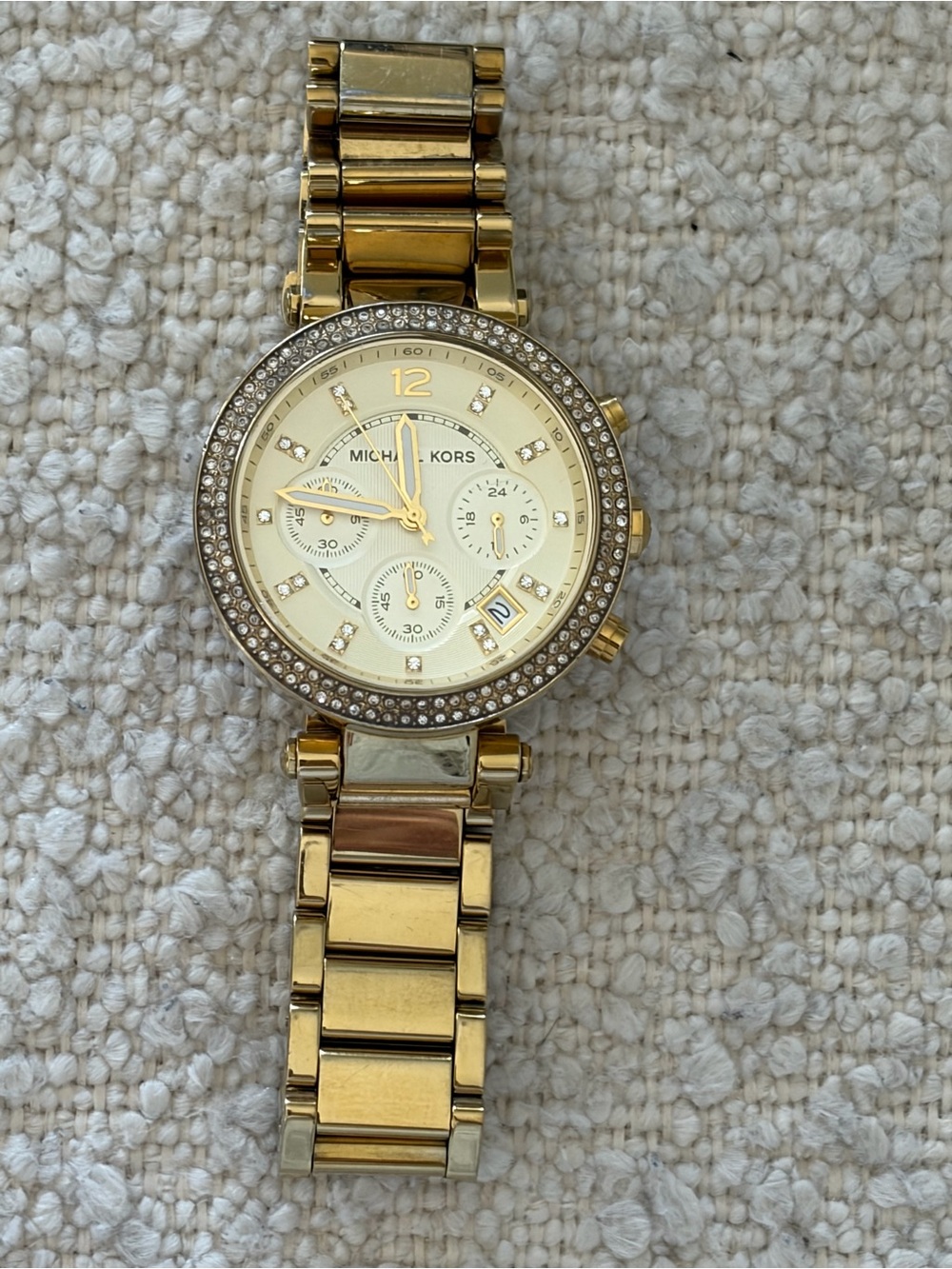 Michael Kors Gold Crystal-Accent Women's Bracelet Watch